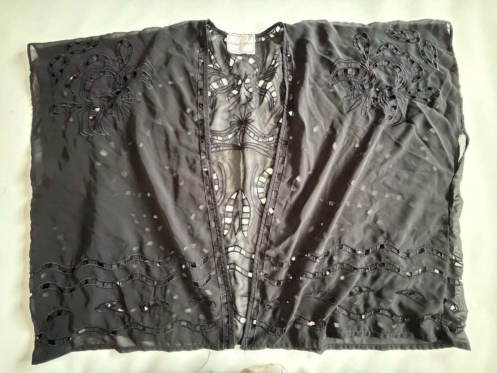 Beautiful Stories Embroidered Eyelet Kimono Cover Up Boho Festival